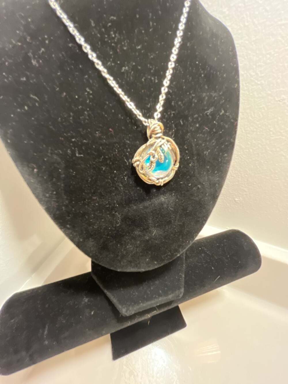 Thorn Vine Moonstone  Necklace Iridescent Pendant